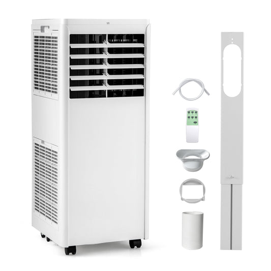 4-in-1 8000 BTU Portable Air Conditioner with Fan and Dehumidifier, White Portable Air Conditioners White at Gallery Canada