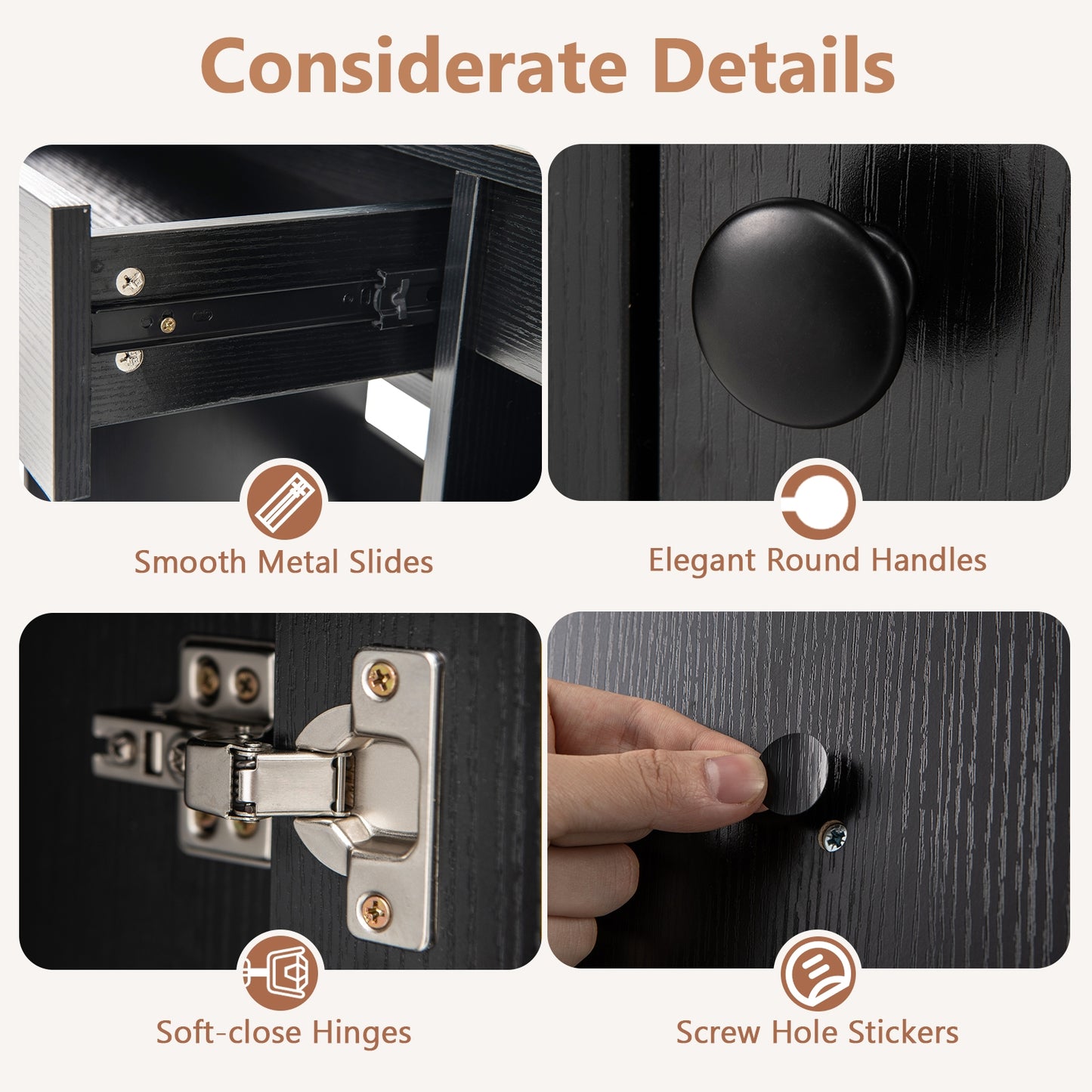 Vanity Desk with Mirror and Lights, Black Makeup Vanities at Gallery Canada