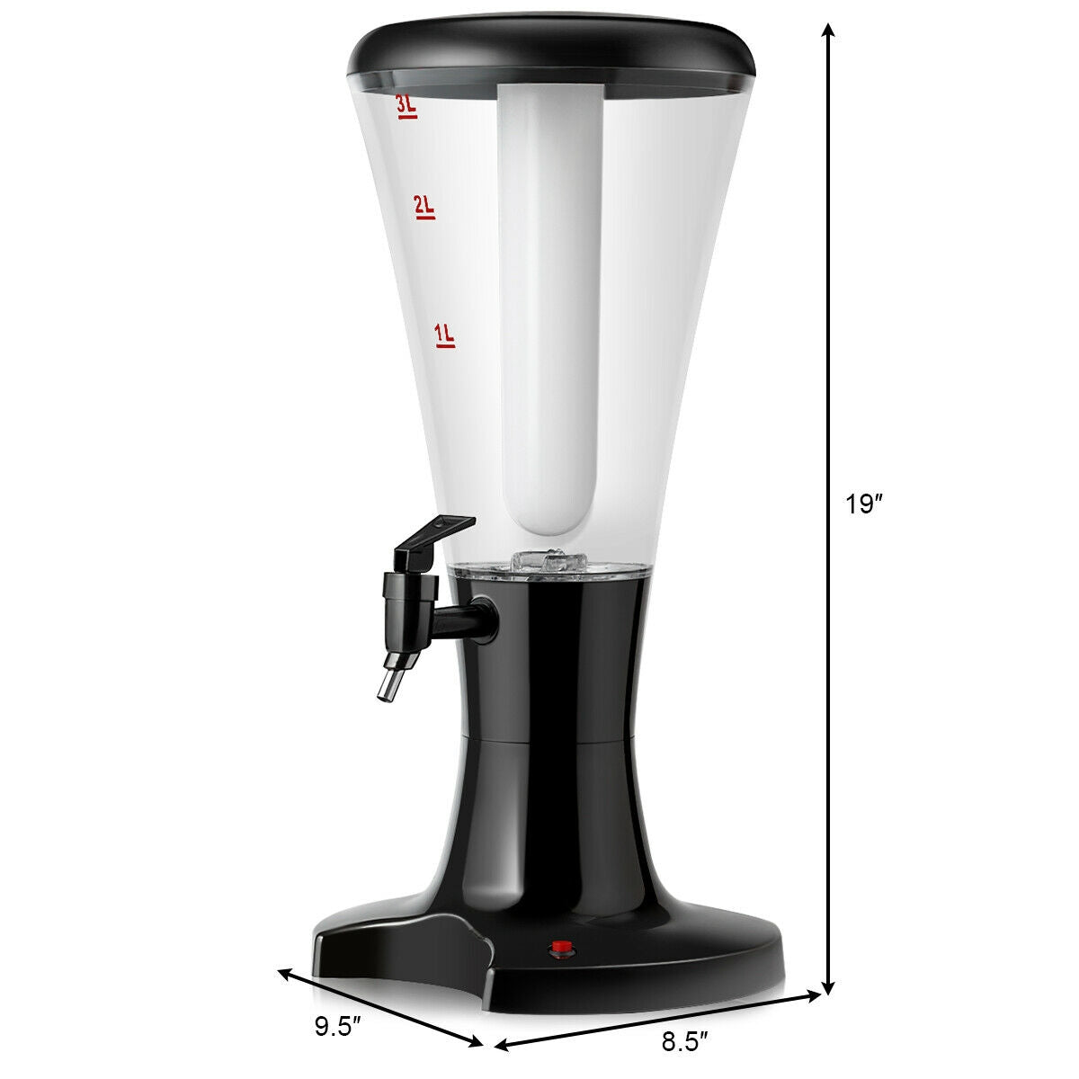 Set of 2 3L Draft Beer Tower Dispenser with LED Lights, Black Water Dispensers at Gallery Canada