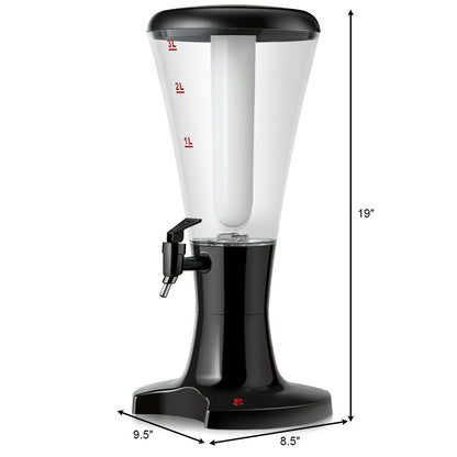 Set of 2 3L Draft Beer Tower Dispenser with LED Lights, Black Water Dispensers at Gallery Canada