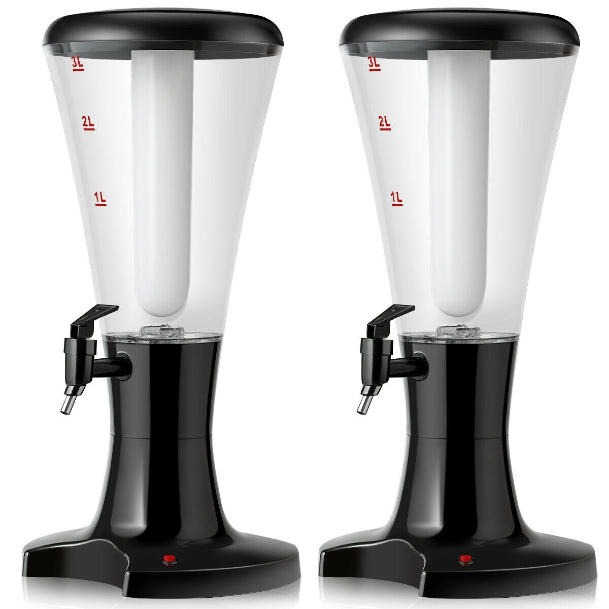 Set of 2 3L Draft Beer Tower Dispenser with LED Lights, Black Water Dispensers at Gallery Canada