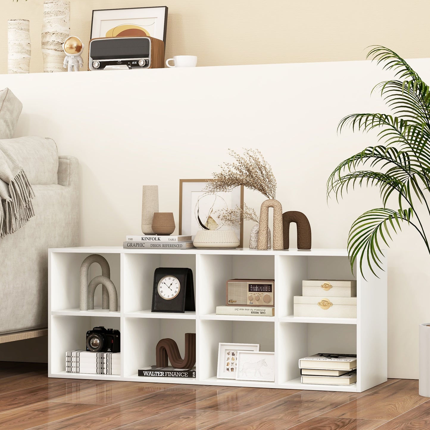 8 Cubbies Shoe Organizer with 500 LBS Weight Capacity, White Shoe Racks & Storage Benches at Gallery Canada