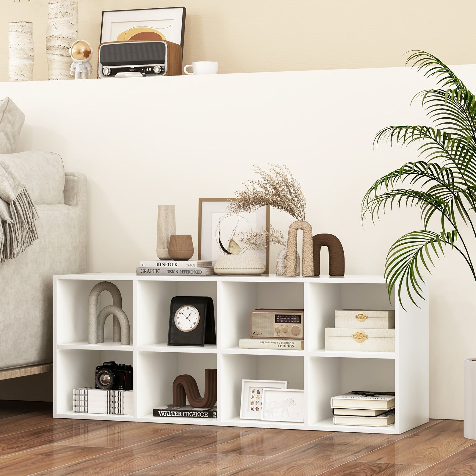 8 Cubbies Shoe Organizer with 500 LBS Weight Capacity, White Shoe Racks & Storage Benches at Gallery Canada