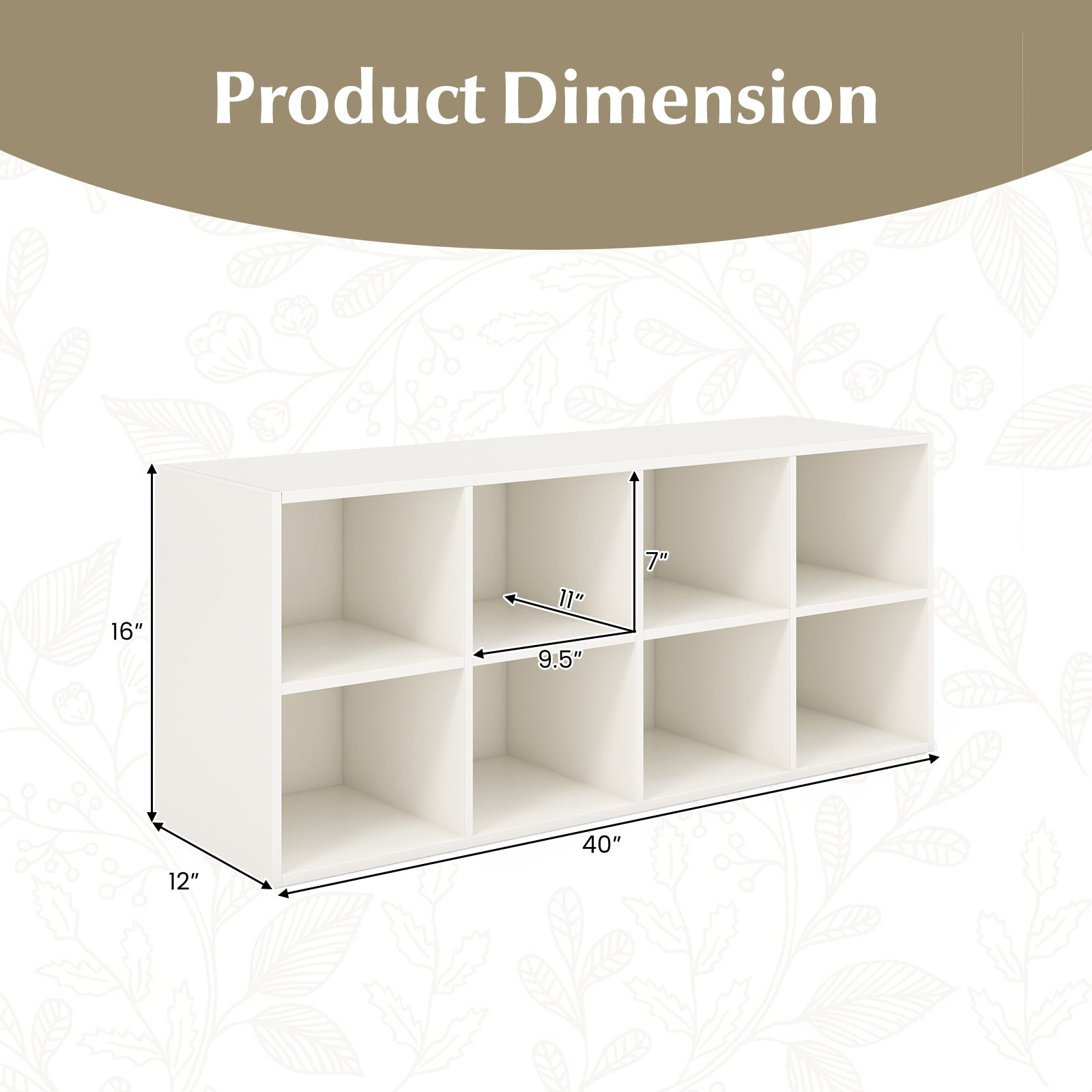 8 Cubbies Shoe Organizer with 500 LBS Weight Capacity, White Shoe Racks & Storage Benches at Gallery Canada