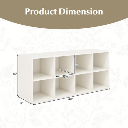 8 Cubbies Shoe Organizer with 500 LBS Weight Capacity, White Shoe Racks & Storage Benches at Gallery Canada