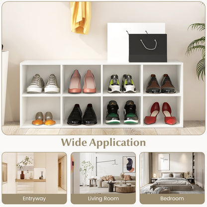 8 Cubbies Shoe Organizer with 500 LBS Weight Capacity, White Shoe Racks & Storage Benches at Gallery Canada