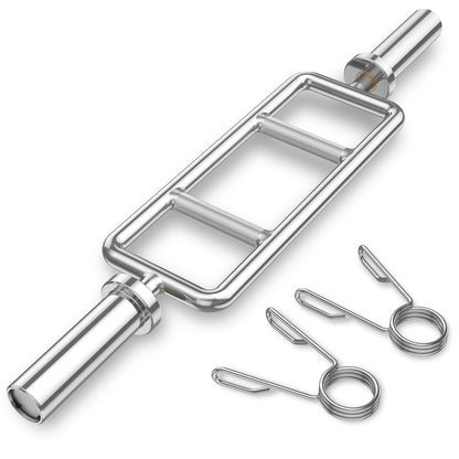 700 LBS Olympic Triceps Bar with Knurled Handles for Squats Deadlifts Shrugs, Silver Weights Accessories at Gallery Canada