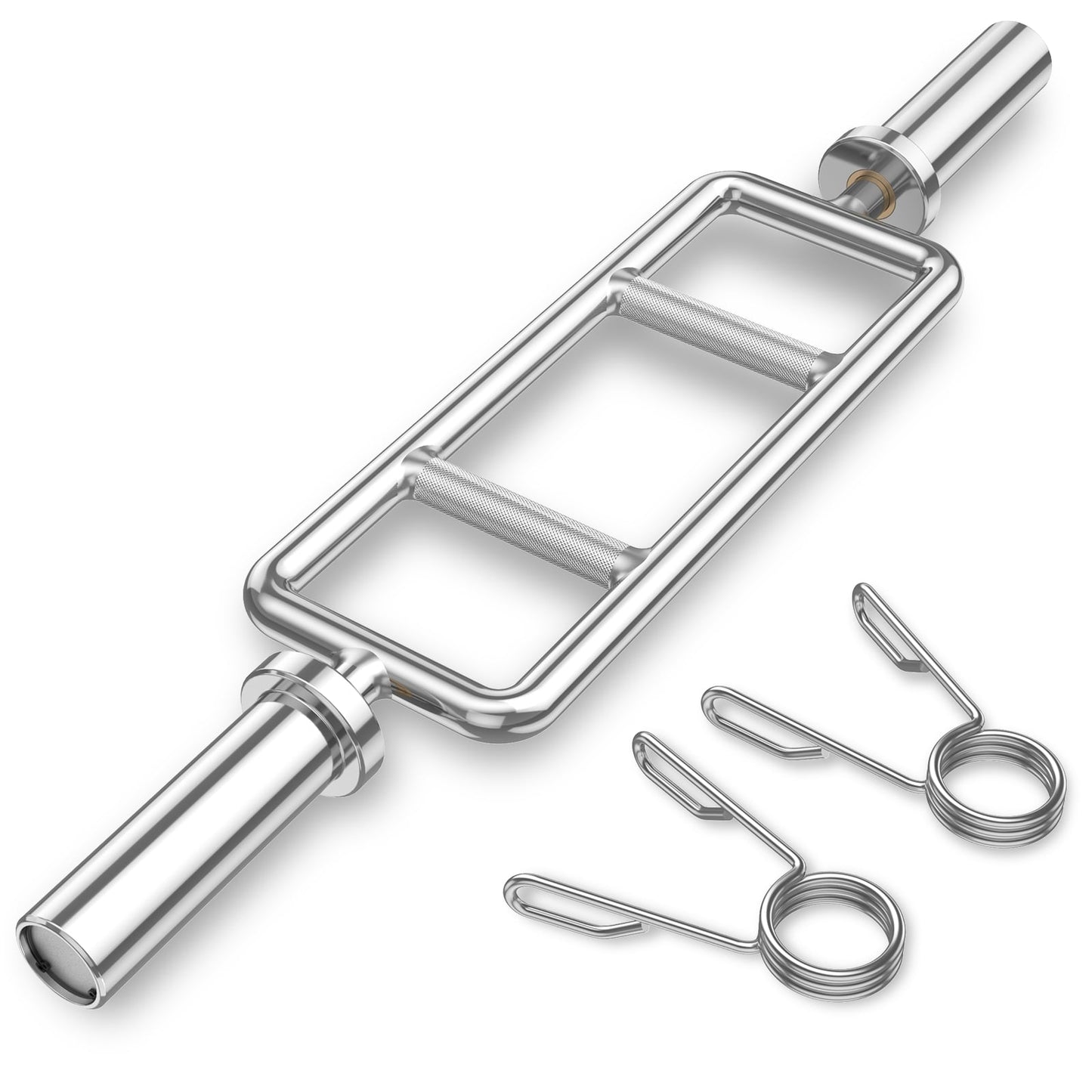 Barre Triceps Olympique, 700 LBS, Poignées Moletées, Argent