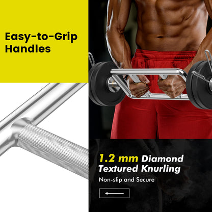 700 LBS Olympic Triceps Bar with Knurled Handles for Squats Deadlifts Shrugs, Silver Weights Accessories at Gallery Canada