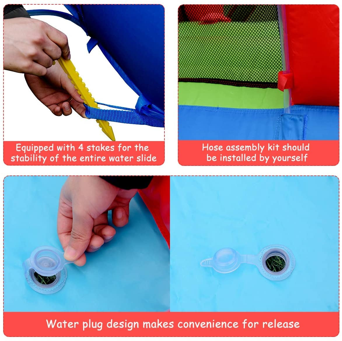 Inflatable Water Slide Jumper Bounce House with Ocean Ball without Blower, Black Bounce House at Gallery Canada