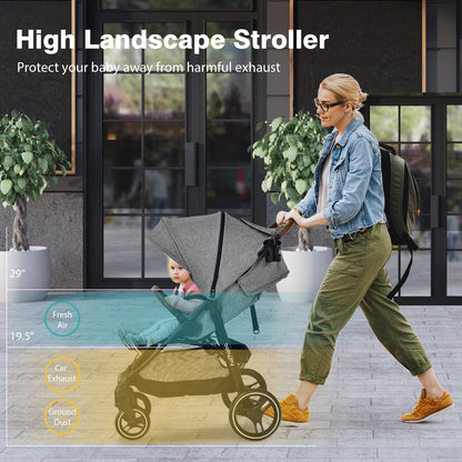 Lightweight Infant Stroller, 5-Point Harness, Adjustable Backrest, Gray Baby Strollers at Gallery Canada