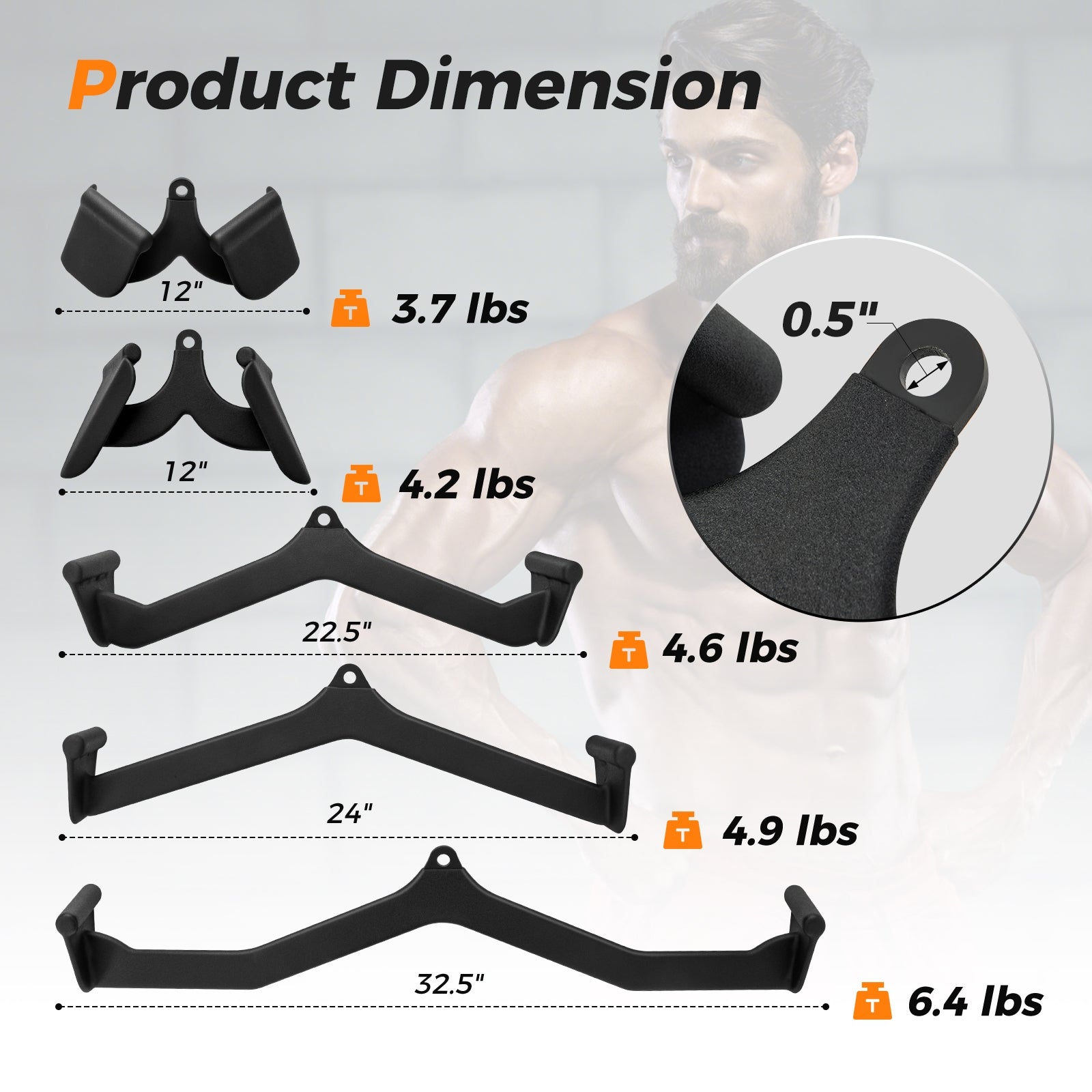 LAT Pulldown Attachment Set for Home Gym Fitness Weights Accessories at Gallery Canada