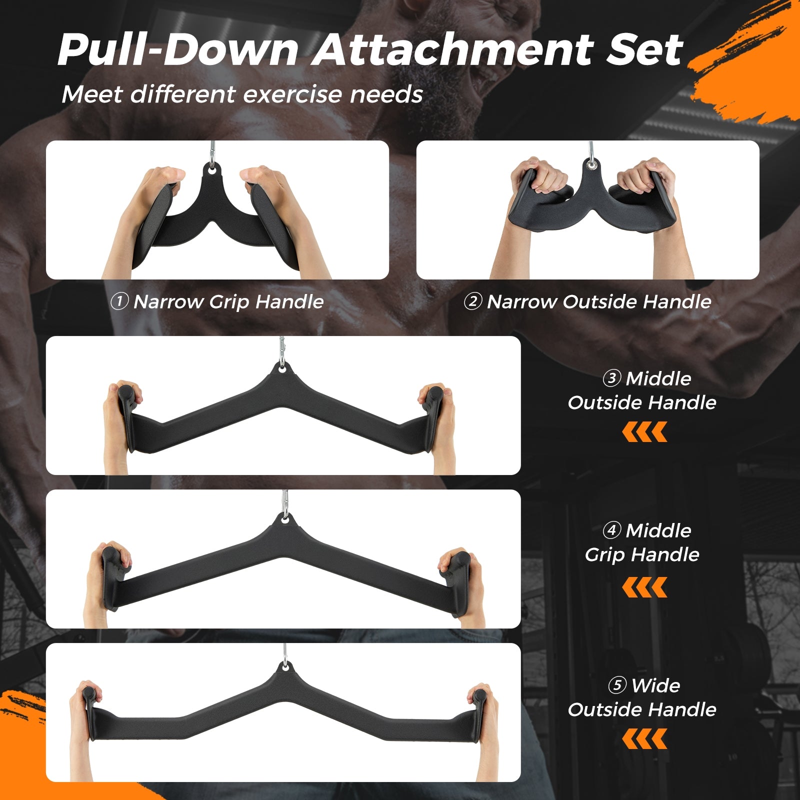 LAT Pulldown Attachment Set for Home Gym Fitness Weights Accessories at Gallery Canada