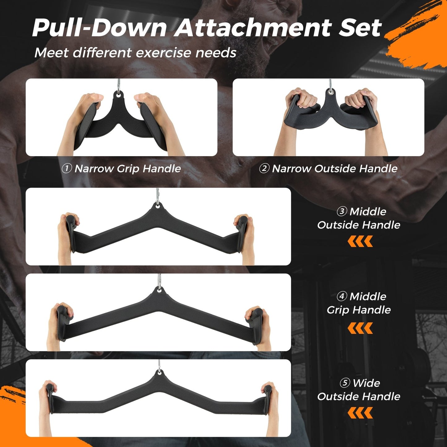 LAT Pulldown Attachment Set for Home Gym Fitness