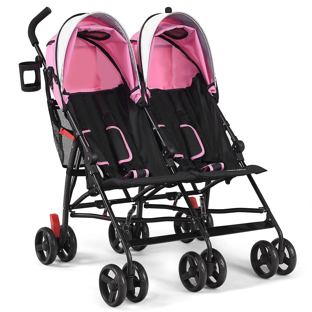 Foldable Twin Baby Double Stroller Ultralight Umbrella Kids Stroller, Pink Baby Strollers Pink at Gallery Canada