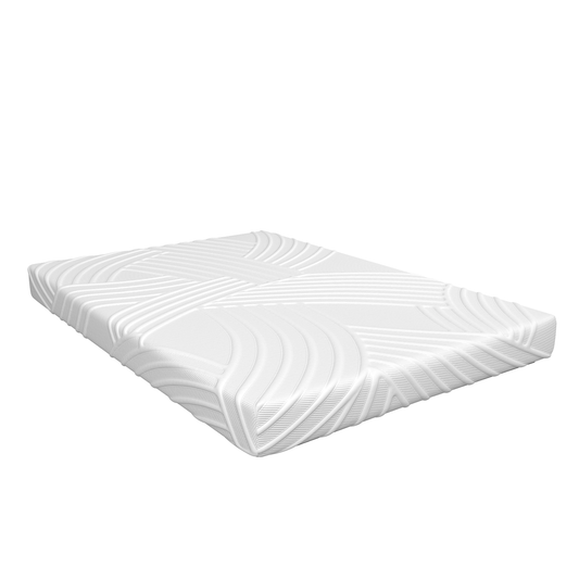 8 Inch Memory Foam Mattress with Poly Jacquard Fabric Cover-Queen Size, White - Gallery Canada