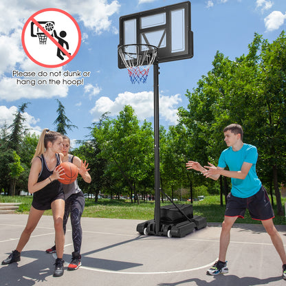 4.4-10 Feet Adjustable Basketball Hoop System with Weight Bag and 2 Nets, Black Sport Equipments at Gallery Canada