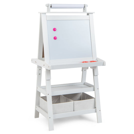 3-in-1 Double-Sided Storage Art Easel, White