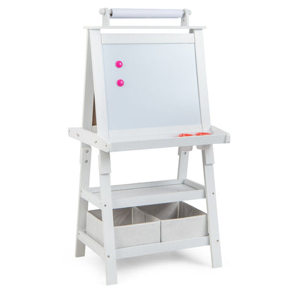 3-in-1 Double-Sided Storage Art Easel, White
