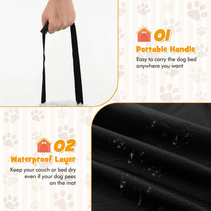 White Plush Calming Dog Couch Bed with Anti-Slip Bottom-S, White Cat Supplies at Gallery Canada