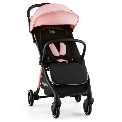 One-Hand Folding Portable Lightweight Baby Stroller with Aluminum Frame, Pink Baby Strollers at Gallery Canada