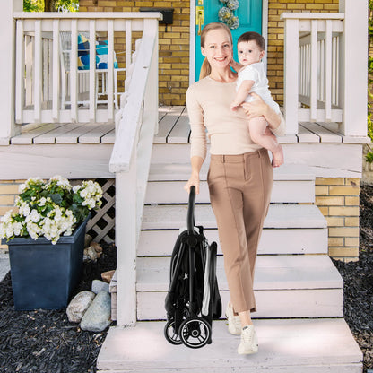 One-Hand Folding Portable Lightweight Baby Stroller with Aluminum Frame, Gray Baby Strollers at Gallery Canada