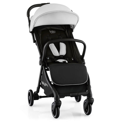 One-Hand Folding Portable Lightweight Baby Stroller with Aluminum Frame, Gray Baby Strollers Gray at Gallery Canada