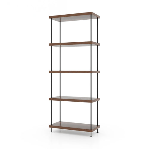 2/3/4/5-Tier Multipurpose Display Rack with Metal Frame-5-Tier, Walnut