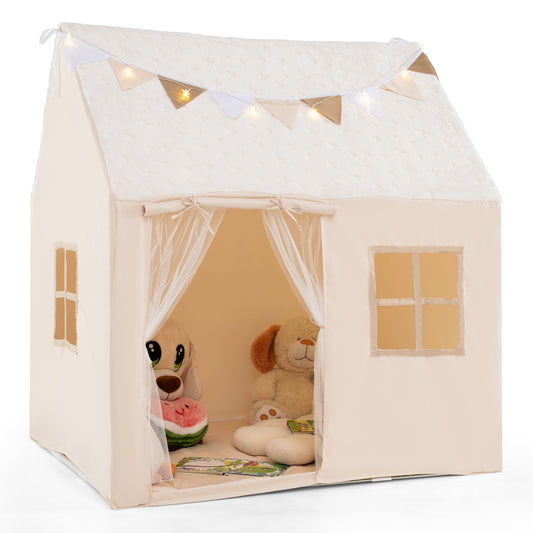 Kids Play Tent, Large, Glow In The Dark Stars, Beige Play Tents & Playhouse Beige at Gallery Canada