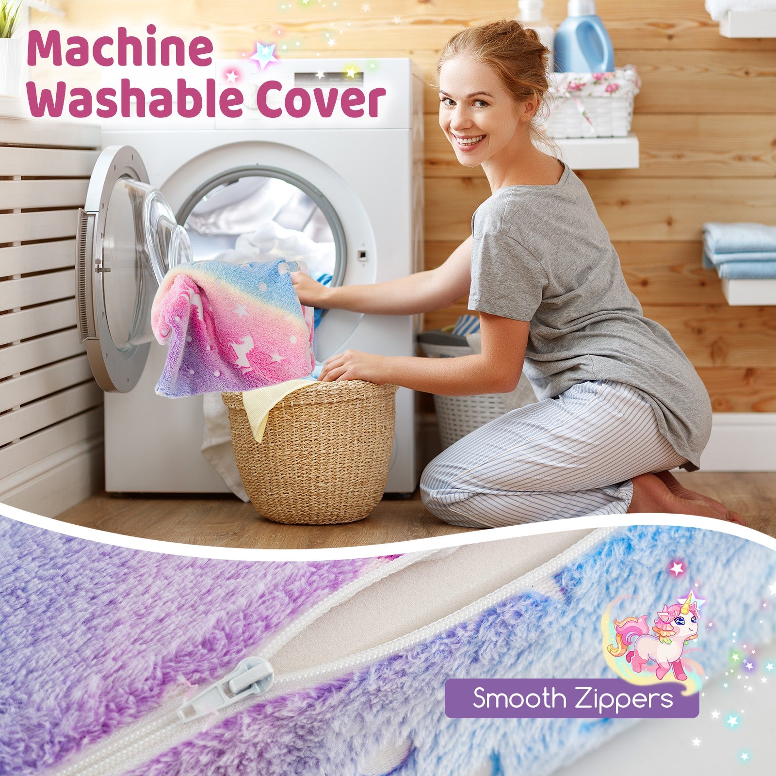 Kids Folding Sofa Bed Floor Mattress Glow in the Dark with Pillow, Multicolor Kids Chairs & Seating at Gallery Canada