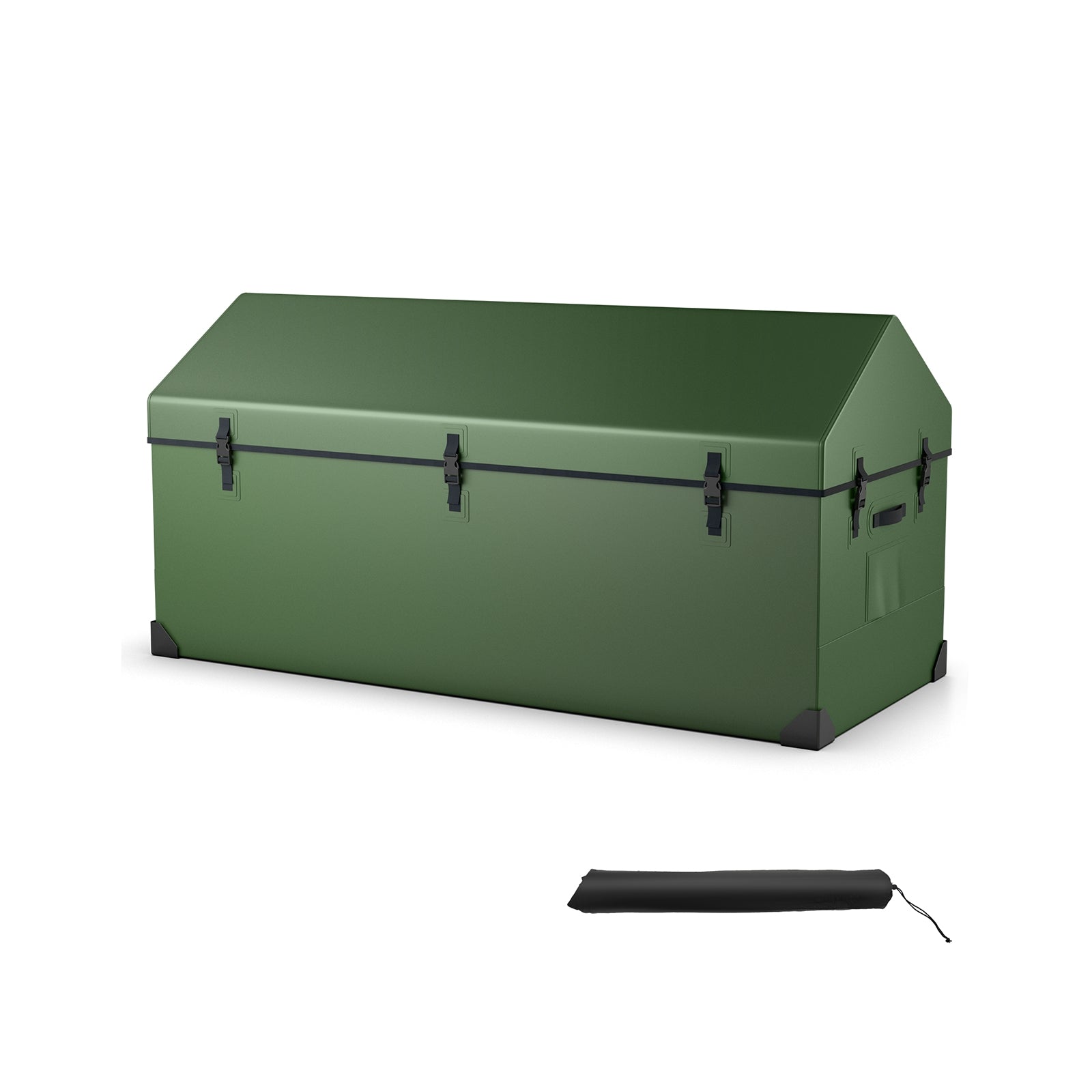 Waterproof Outdoor Storage Box with Ventilated Window Adjustable Snap, Green Sheds & Outdoor Storage Green at Gallery Canada