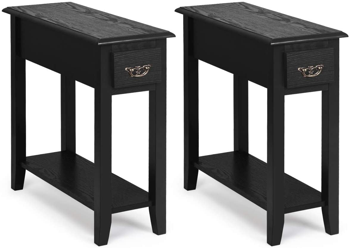2 Tier Sofa Side Table With Drawer, 2 Pieces, Black End & Side Tables at Gallery Canada