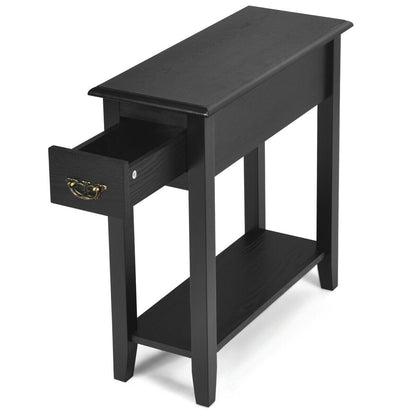 2 Tier End Bedside Sofa Side Table Narrow Nightstand, Black End & Side Tables at Gallery Canada