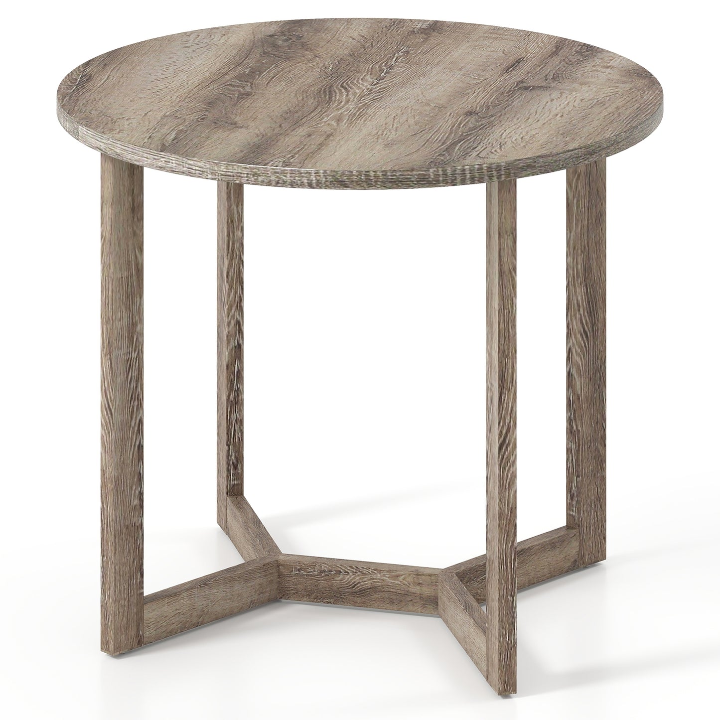 36 Inch Round Wood Dining Table for 2-4 People with Wing-shaped Pedestal Base-Grey, Gray Dining Tables at Gallery Canada