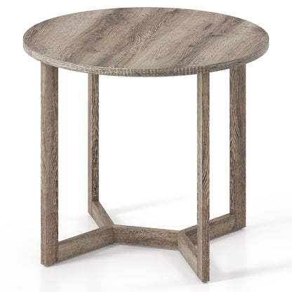 36 Inch Round Wood Dining Table for 2-4 People with Wing-shaped Pedestal Base-Grey, Gray Dining Tables at Gallery Canada