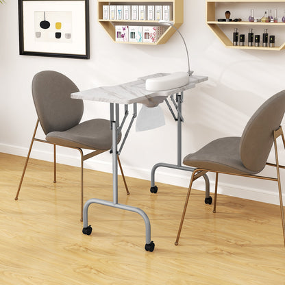 Folding Manicure Nail Table with Electric Dust Collector, White Spa & Salon at Gallery Canada