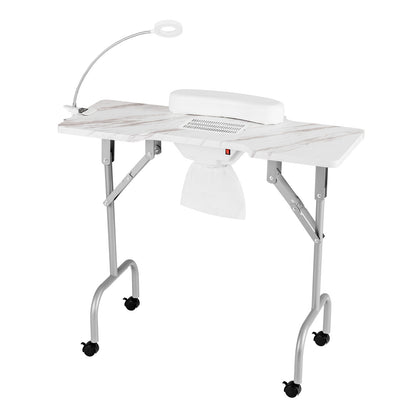 Folding Manicure Table With Electric Dust Collector, White Spa & Salon White at Gallery Canada