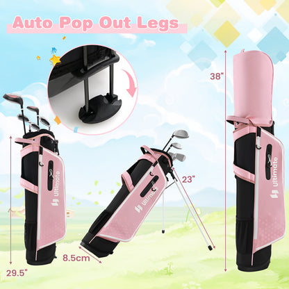 Junior Complete Golf Club Set with Stand Bag Rain Hood, Pink Golf at Gallery Canada
