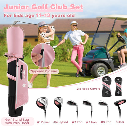 Junior Golf Club Set With Stand Bag, Pink