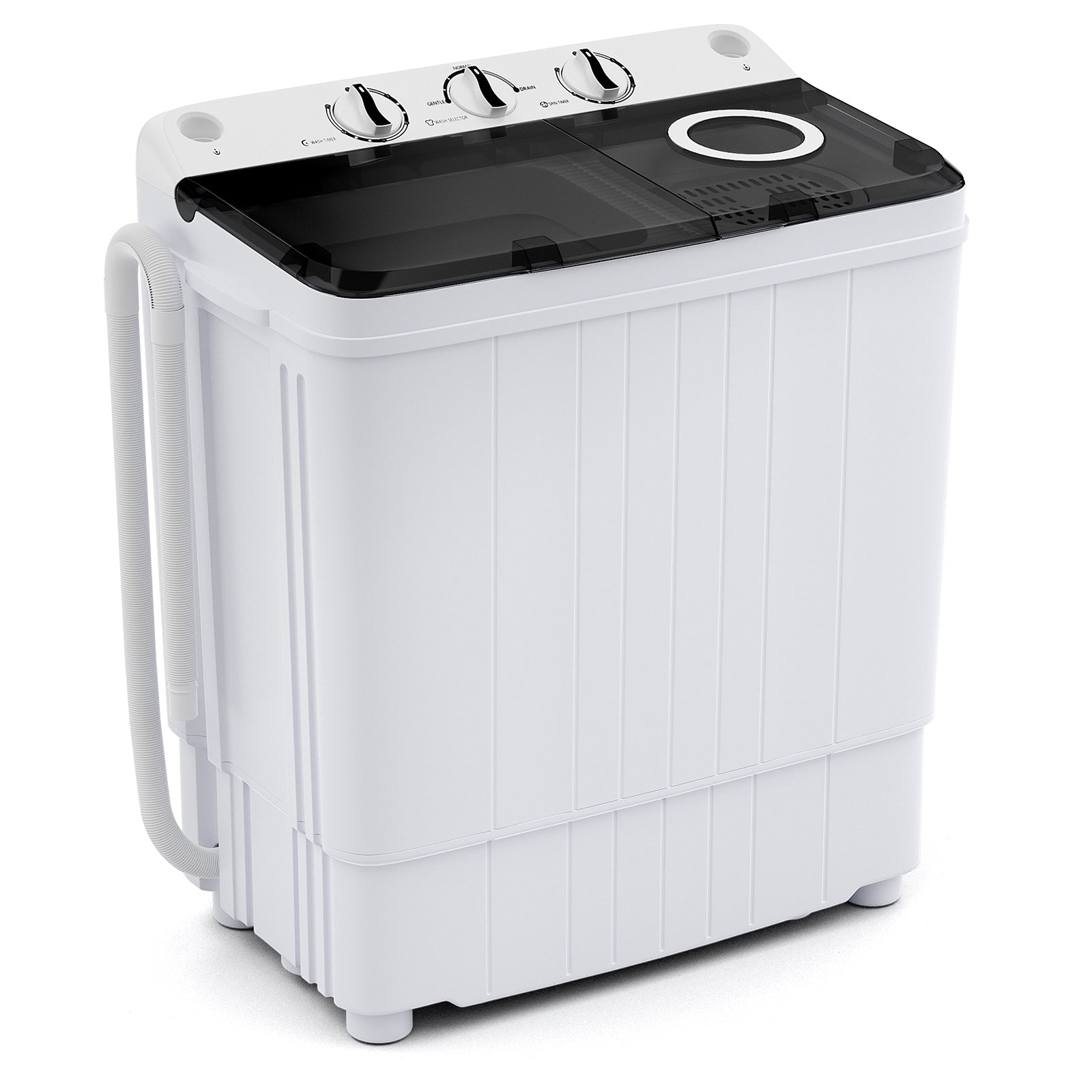 17.6 lbs Portable Washing Machine with Drain Pump, Gray Washing Machines Gray at Gallery Canada