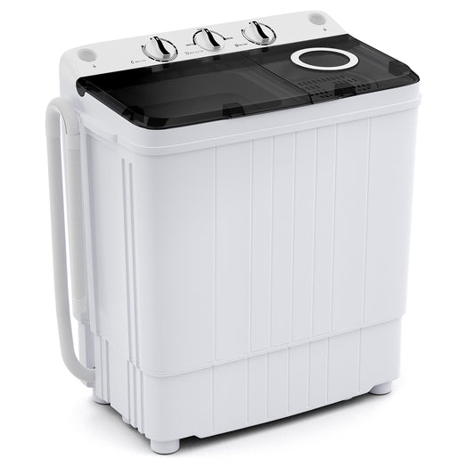 17.6 lbs Portable Washing Machine with Drain Pump, Gray Washing Machines Gray at Gallery Canada