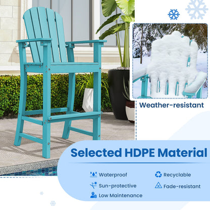 Counter Height Outdoor Bar Stool Set, 2 Pack, Turquoise Patio Dining Chairs at Gallery Canada