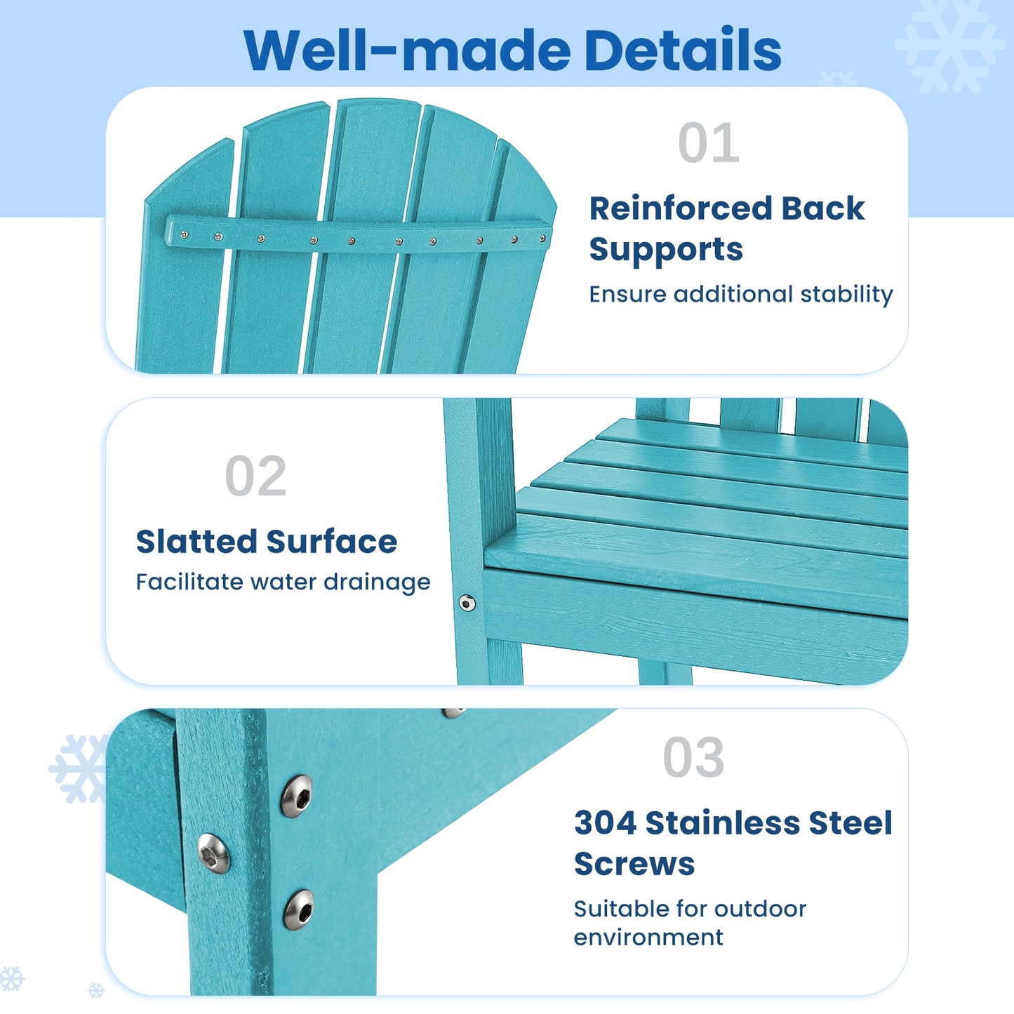 Counter Height Outdoor Bar Stool Set, 2 Pack, Turquoise Patio Dining Chairs at Gallery Canada