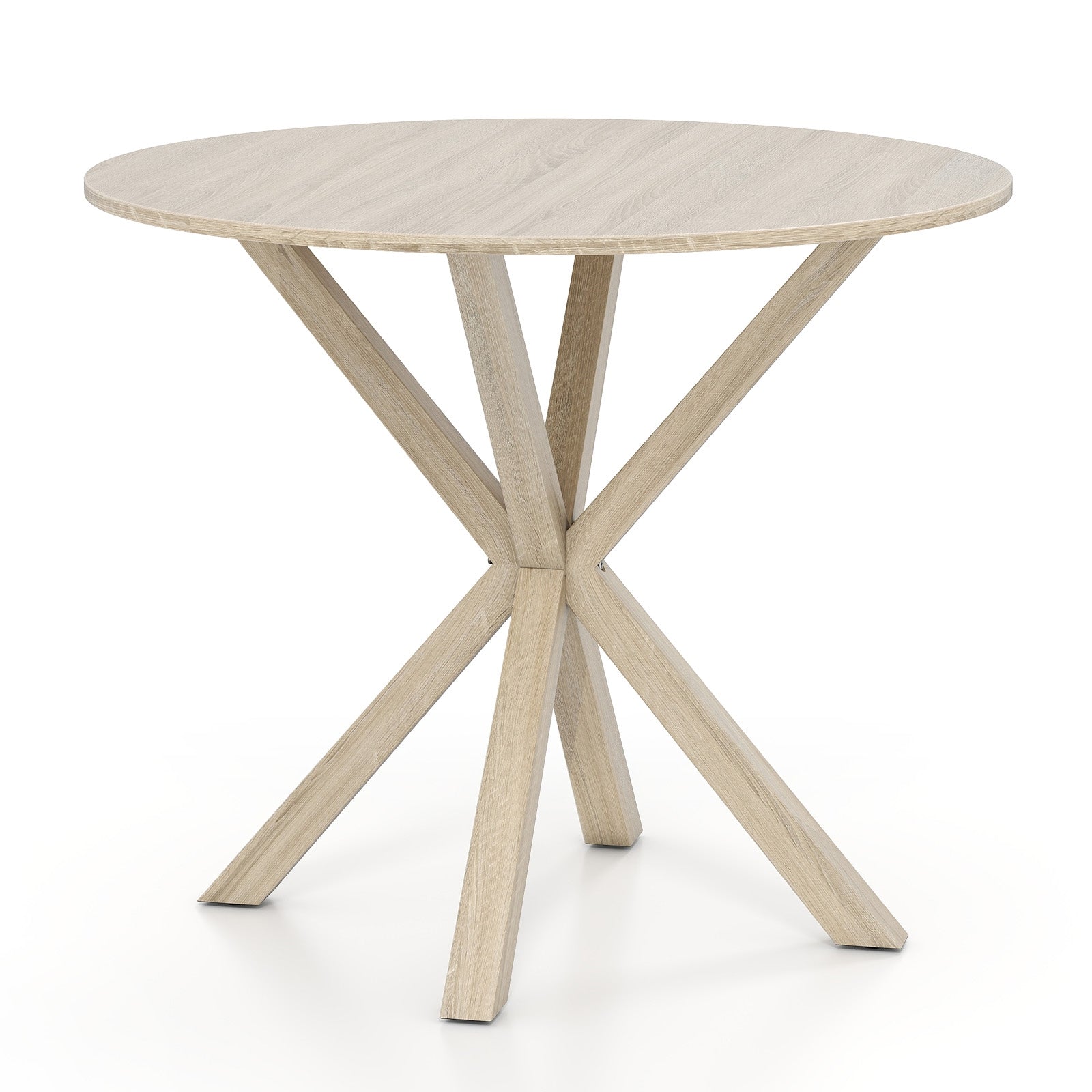 36 Inch Wood Dining Table, Intersecting Pedestal Base, Gray Patio Dining Tables Gray at Gallery Canada