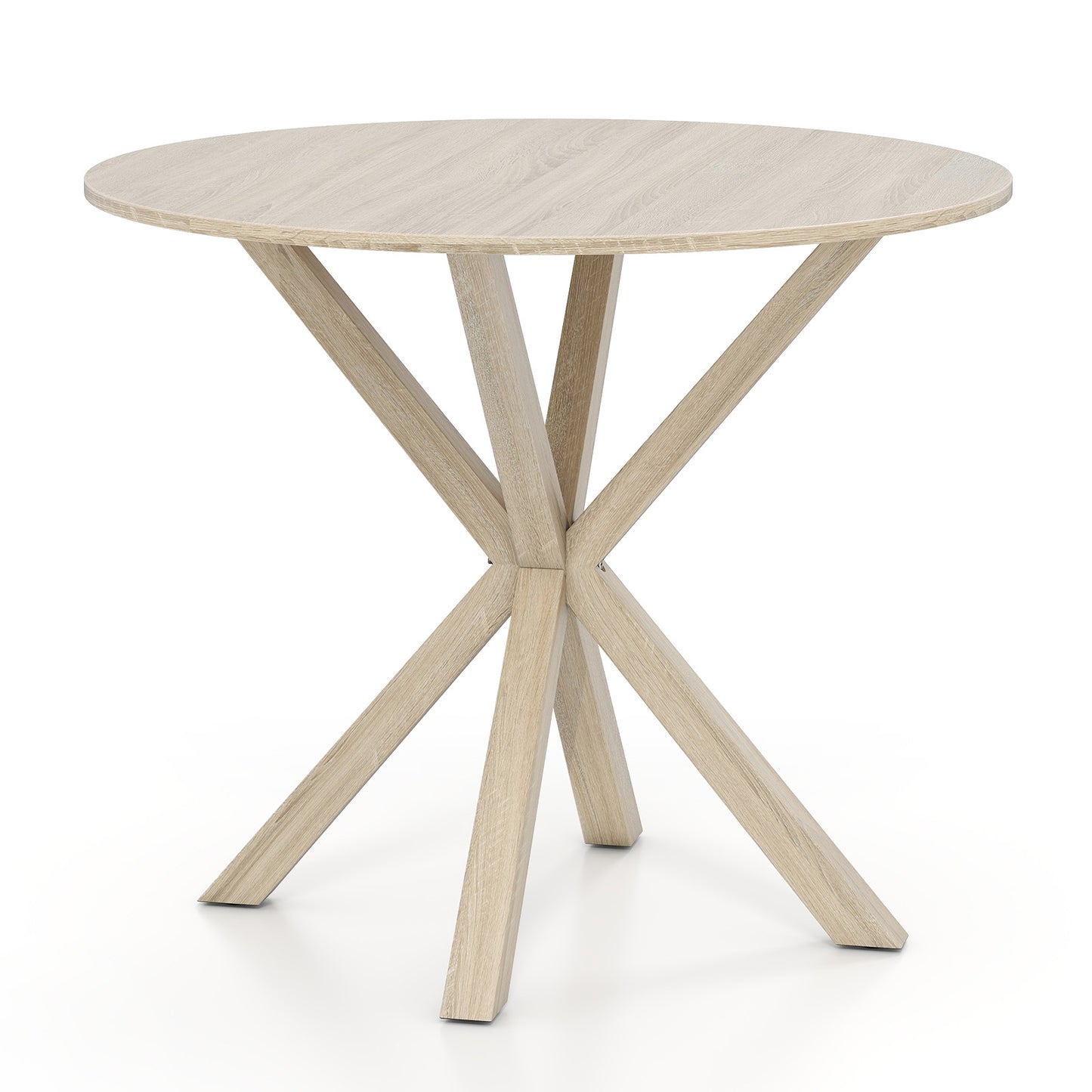 36 Inch Wood Dining Table, Intersecting Pedestal Base, Gray Patio Dining Tables Gray at Gallery Canada