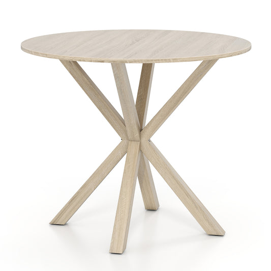 36 Inch Wood Dining Table, Intersecting Pedestal Base, Gray Patio Dining Tables Gray at Gallery Canada