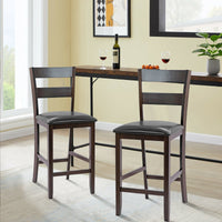 Thumbnail for 2-Pieces Upholstered Bar Stools Counter Height Chairs with PU Leather Cover - Gallery View 1 of 9