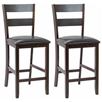Thumbnail for 2-Pieces Upholstered Bar Stools Counter Height Chairs with PU Leather Cover - Gallery View 3 of 9