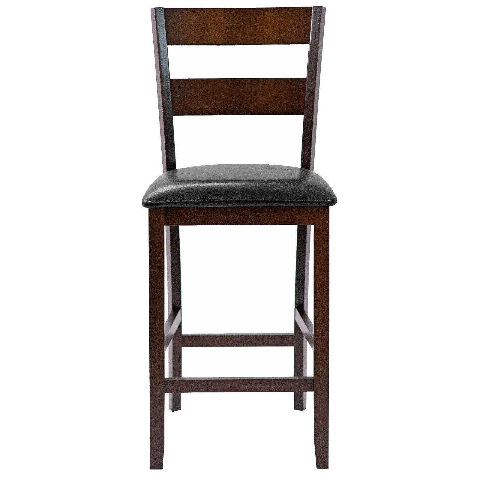 2-Pieces Upholstered Bar Stools Counter Height Chairs with PU Leather Cover, Brown Bar Stools at Gallery Canada