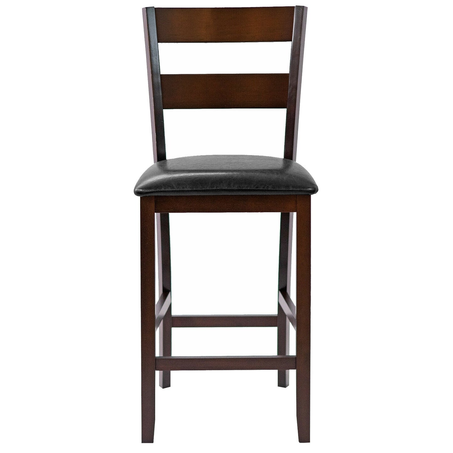 2-Pieces Upholstered Bar Stools Counter Height Chairs with PU Leather Cover, Brown Bar Stools at Gallery Canada